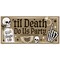 Big Dot of Happiness Til Death Do Us Party Kraft Paper Banner, Bride or Die Goth Bridal and Bachelorette Party Banner, Printed Brown Paper – 1 Count